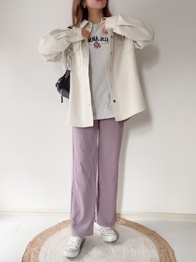 「くすみピンク」｜「アイテム（ブルゾン）」を使った、karenさん（レディース・156cm）の冬コーディネート