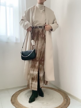 「EVRIS（エヴリス）のアイテム（チェスターコート）」を使った、karenさん（レディース・156cm）の冬コーディネート