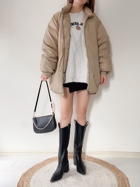 「DHOLIC（ディーホリック）のアイテム（シューズ）」を使った、karenさん（レディース・156cm）の冬コーディネート