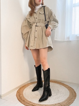 「EVRIS（エヴリス）のアイテム（ジャケット/アウター）」を使った、karenさん（レディース・156cm）の冬コーディネート