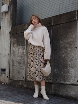 「EVRIS（エヴリス）のアイテム（バッグ）」を使った、karenさん（レディース・156cm）の冬コーディネート