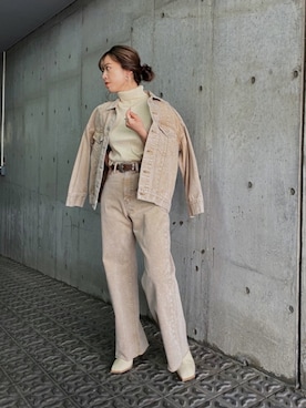 「EVRIS（エヴリス）のアイテム（デニムジャケット）」を使った、karenさん（レディース・156cm）の冬コーディネート