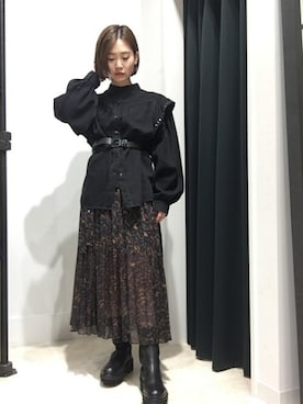 「ALLSAINTS（オールセインツ）のアイテム」を使った、Micheleさん（レディース・155cm）の秋コーディネート