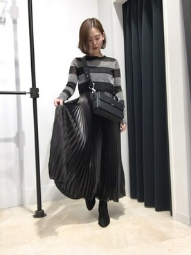 「ALLSAINTS（オールセインツ）のアイテム」を使った、Micheleさん（レディース・155cm）の冬コーディネート