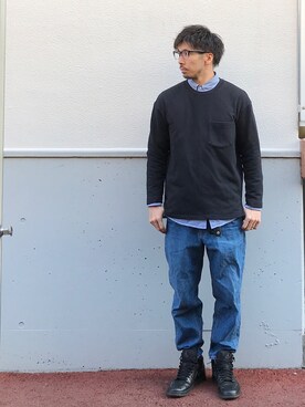 「UNIQLO（ユニクロ）のアイテム（スウェット）」を使った、N i s s yさん（メンズ・172cm）の冬コーディネート