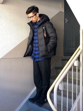 「UNIQLO（ユニクロ）のアイテム（ダウンジャケット/コート）」を使った、N i s s yさん（メンズ・172cm）の冬コーディネート