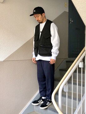 「FREAK'S STORE（フリークスストア）のアイテム（ベスト）」を使った、N i s s yさん（メンズ・172cm）の春コーディネート