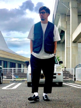 「アイテム（スリッポン）」を使った、N i s s yさん（メンズ・173cm・20代）の夏コーディネート