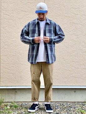monkey time＞ HEAVY CHECK TWILL OVER SIZED CPO/チェックシャツを ...