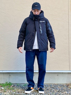 「CLANE（クラネ）のアイテム（キャップ）」を使った、N i s s yさん（メンズ・172cm）の冬コーディネート