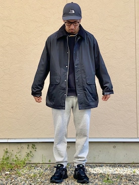 「ハンティングジャケット」｜「アイテム（スウェットパンツ）」を使った、N i s s yさん（メンズ・172cm）の春コーディネート