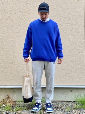 「ennoy」｜「アイテム（スウェットパンツ）」を使った、N i s s yさん（メンズ・172cm）の春コーディネート