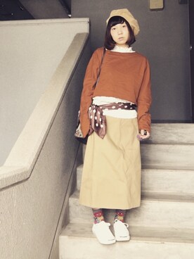 「ジャックパーセル」｜「アイテム（ハンチング/ベレー帽）」を使った、piiikoさん（レディース・149cm）の春コーディネート