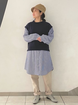 「アイテム（その他シューズ、グレー系）」を使った、yoshidaさん（レディース・153cm）の冬コーディネート