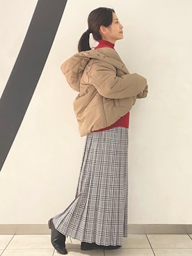 「POU DOU DOU（プードゥドゥ）のアイテム（ブルゾン）」を使った、yoshidaさん（レディース・153cm）の冬コーディネート