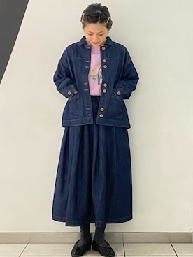 「POU DOU DOU（プードゥドゥ）のアイテム（ジャケット/アウター）」を使った、yoshidaさん（レディース・153cm）の冬コーディネート