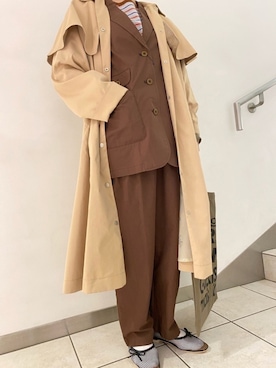 「春コート」｜「アイテム（ブルゾン）」を使った、yoshidaさん（レディース・155cm）の春コーディネート