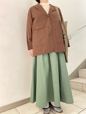 「POU DOU DOU（プードゥドゥ）のアイテム（ブルゾン）」を使った、yoshidaさん（レディース・155cm）の春コーディネート