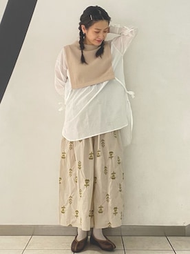 「キュロット」｜「アイテム（パンプス）」を使った、yoshidaさん（レディース・155cm）の春コーディネート