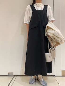 「POU DOU DOU（プードゥドゥ）のアイテム（ジャケット/アウター）」を使った、yoshidaさん（レディース・155cm）の春コーディネート