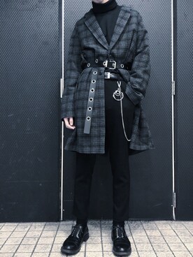 「オーバーコート」｜「アイテム（財布/小物）」を使った、MUMUさん（メンズ・176cm）の冬コーディネート