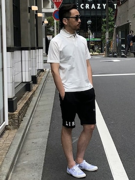 NANO universe｜nano・universe men's　STAFF 03使用「nano・universe（／／Ａｌｂｉｎｉ　ｃｏｔｔｏｎサーフニットポロシャツ）」的時尚穿搭