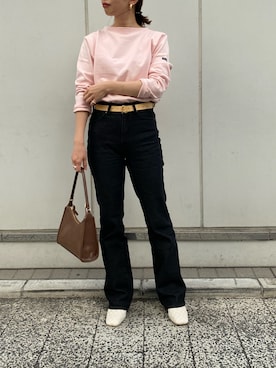 「CIMARRON（シマロン）のアイテム（パンツ）」を使った、nishiさん（レディース・155cm）の冬コーディネート