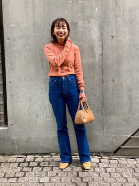 「CIMARRON（シマロン）のアイテム（パンツ）」を使った、nishiさん（レディース・155cm）の冬コーディネート