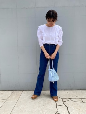 「CIMARRON（シマロン）のアイテム（パンツ）」を使った、nishiさん（レディース・155cm）の春コーディネート