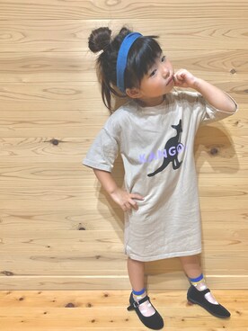 「SVEC（シュベック）のカンフーシューズ kung fu Shoes / ストラップパンプス（バレエシューズ）」を使った、FJ®️さん（キッズ・100cm）の秋コーディネート