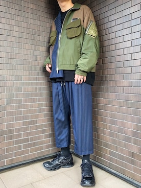 「elephant TRIBAL fabrics（エレファントトライバルファブリックス）のアイテム（その他アウター）」を使った、YKKさん（メンズ・172cm）の春コーディネート