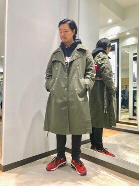 「DIESEL（ディーゼル）のアイテム（トレンチコート）」を使った、ふっせ55さん（メンズ・170cm）の冬コーディネート