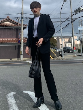 「endevice（エンデヴァイス）のアイテム（シューズ）」を使った、りょうさん（メンズ・180cm）の春コーディネート