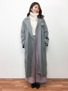 「Mila Owen（ミラオーウェン）のアイテム（その他アウター）」を使った、吉岡由梨子さん（レディース・158cm）の冬コーディネート