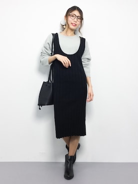 吉岡由梨子さん（レディース・158cm）の冬コーディネート