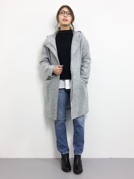 「179/WG（イチナナキュウダブルジー）のアイテム（その他アウター）」を使った、吉岡由梨子さん（レディース・158cm）の冬コーディネート