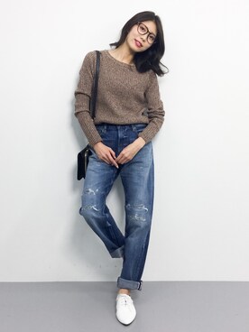 吉岡由梨子さん（レディース・158cm）の冬コーディネート