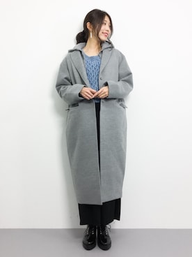 「SLY（スライ）のアイテム（その他アウター）」を使った、吉岡由梨子さん（レディース・158cm）の冬コーディネート