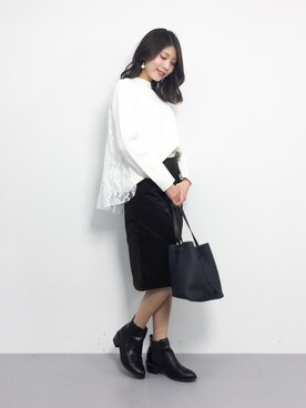 吉岡由梨子さん（レディース・158cm）の冬コーディネート