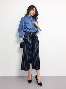 「BOBSON（ボブソン）のアイテム」を使った、吉岡由梨子さん（レディース・158cm）の冬コーディネート