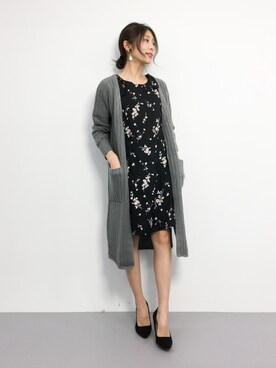 「JILL by JILL STUART（ジルバイジルスチュアート）のアイテム（カーディガン/ボレロ）」を使った、吉岡由梨子さん（レディース・158cm）の春コーディネート