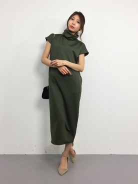 「Ameri（アメリ）のアイテム（ワンピース/ドレス）」を使った、吉岡由梨子さん（レディース・158cm）の春コーディネート