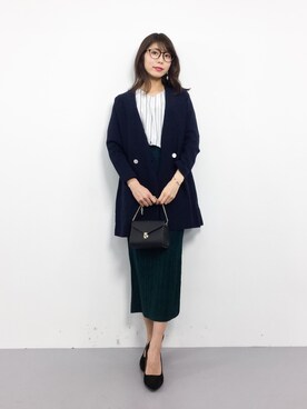 「HELIOPOLE（エリオポール）のアイテム（テーラードジャケット）」を使った、吉岡由梨子さん（レディース・158cm）の春コーディネート