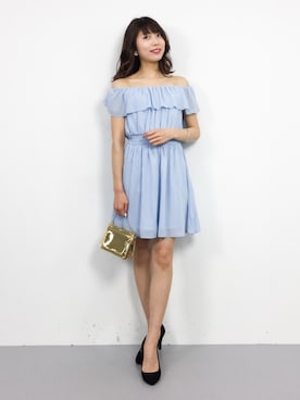 「夢展望（ユメテンボウ）のアイテム（ワンピース/ドレス）」を使った、吉岡由梨子さん（レディース・158cm）の春コーディネート