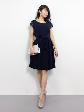 「PATTERN・fiona （パターンフィオナ）のアイテム（ワンピース/ドレス）」を使った、吉岡由梨子さん（レディース・158cm）の春コーディネート