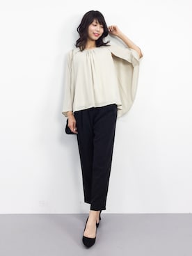 「select MOCA（セレクトモカ）のアイテム（つなぎ/オールインワン）」を使った、吉岡由梨子さん（レディース・158cm）の春コーディネート