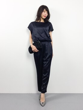 「BEAUTY&YOUTH UNITED ARROWS（ビューティーアンドユースユナイテッドアローズ）のアイテム（つなぎ/オールインワン）」を使った、吉岡由梨子さん（レディース・158cm）の夏コーディネート