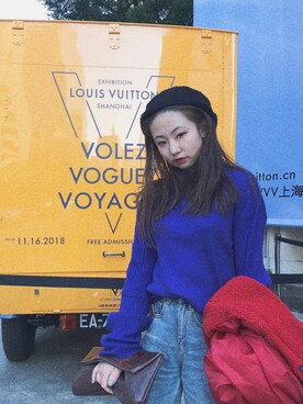 「UNIF（ユニフ）のアイテム（パンツ）」を使った、凡怡李さん（レディース・158cm）の秋コーディネート