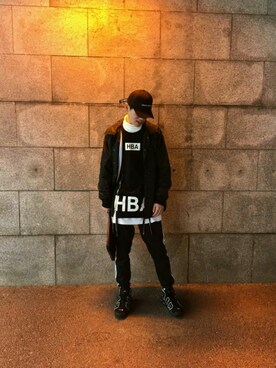 「hba」｜maimuさん（メンズ・172cm）の冬コーディネート