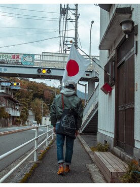 「Alpha Industries（アルファインダストリーズ）のアイテム（トップス）」を使った、OMPHさん（メンズ・172cm）の秋コーディネート